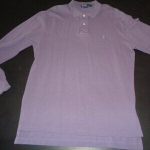 Polo Ralph Lauren Long Sleeve Polo Shirt Mens MEDIUM Pullover Light Purple